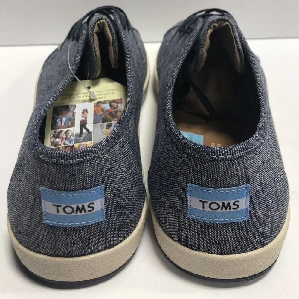 Toms Men’s Paseo, Navy Lace-Up Sneakers, Size 13M.